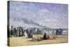 The Beach at Trouville at Bathing Time; La Plage De Trouville a L'Heure Du Bain, 1868-Eug?ne Boudin-Stretched Canvas