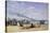 The Beach at Trouville at Bathing Time; La Plage De Trouville a L'Heure Du Bain, 1868-Eug?ne Boudin-Stretched Canvas