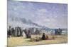 The Beach at Trouville at Bathing Time; La Plage De Trouville a L'Heure Du Bain, 1868-Eug?ne Boudin-Mounted Giclee Print