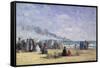 The Beach at Trouville at Bathing Time; La Plage De Trouville a L'Heure Du Bain, 1868-Eug?ne Boudin-Framed Stretched Canvas