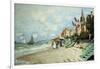 The Beach at Trouville; La Plage a Trouville, 1870-Claude Monet-Framed Giclee Print