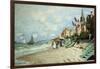 The Beach at Trouville; La Plage a Trouville, 1870-Claude Monet-Framed Giclee Print