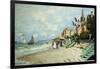 The Beach at Trouville; La Plage a Trouville, 1870-Claude Monet-Framed Giclee Print