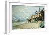 The Beach at Trouville; La Plage a Trouville, 1870-Claude Monet-Framed Giclee Print