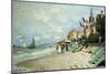 The Beach at Trouville; La Plage a Trouville, 1870-Claude Monet-Mounted Giclee Print