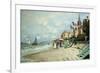 The Beach at Trouville; La Plage a Trouville, 1870-Claude Monet-Framed Giclee Print