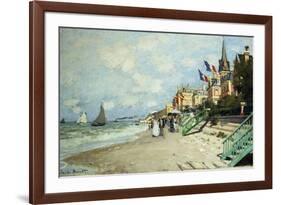 The Beach at Trouville; La Plage a Trouville, 1870-Claude Monet-Framed Giclee Print