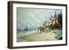 The Beach at Trouville; La Plage a Trouville, 1870-Claude Monet-Framed Premium Giclee Print