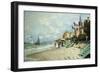 The Beach at Trouville; La Plage a Trouville, 1870-Claude Monet-Framed Premium Giclee Print