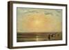 The Beach at Trouville with Setting Sun-Paul Huet-Framed Giclee Print