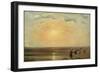 The Beach at Trouville with Setting Sun-Paul Huet-Framed Giclee Print