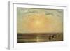 The Beach at Trouville with Setting Sun-Paul Huet-Framed Giclee Print