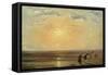 The Beach at Trouville with Setting Sun-Paul Huet-Framed Stretched Canvas