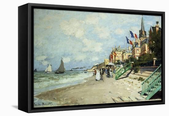 The Beach at Trouville-Claude Monet-Framed Stretched Canvas