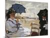 The Beach at Trouville-Claude Monet-Mounted Art Print