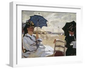 The Beach at Trouville-Claude Monet-Framed Art Print