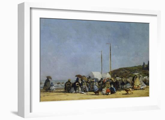 The Beach at Trouville-Eugene Louis Boudin-Framed Art Print