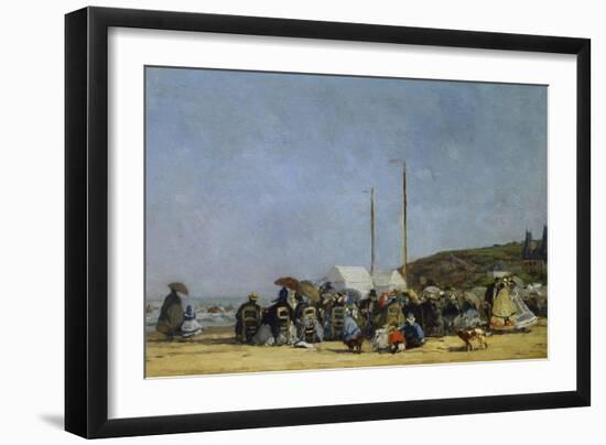 The Beach at Trouville-Eugene Louis Boudin-Framed Premium Giclee Print