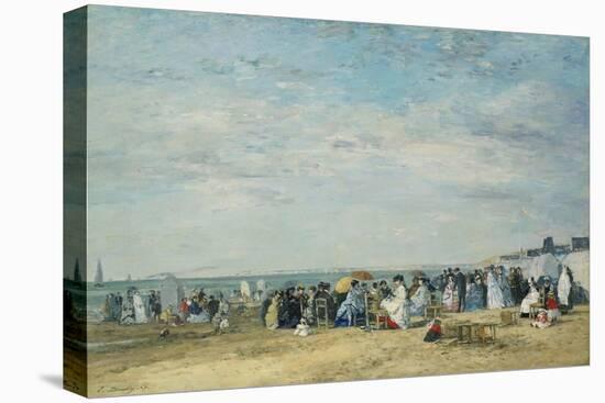 The Beach at Trouville-Eugène-Louis Boudin-Stretched Canvas