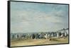 The Beach at Trouville-Eugène-Louis Boudin-Framed Stretched Canvas