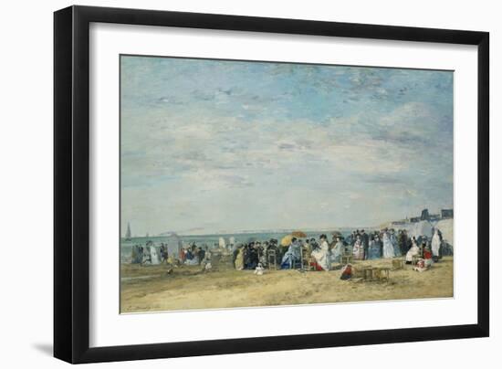 The Beach at Trouville-Eugène-Louis Boudin-Framed Giclee Print