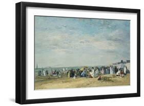 The Beach at Trouville-Eugène-Louis Boudin-Framed Giclee Print