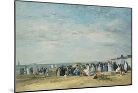 The Beach at Trouville-Eugène-Louis Boudin-Mounted Giclee Print