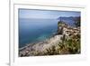 The Beach at Vernazza from the Cinque Terre Coastal Path-Mark Sunderland-Framed Photographic Print