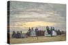 The Beach at Villerville, 1864-Eugene Louis Boudin-Stretched Canvas
