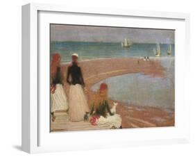 The Beach at Walberswick-Philip Wilson Steer-Framed Giclee Print