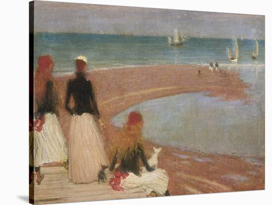 The Beach at Walberswick-Philip Wilson Steer-Stretched Canvas