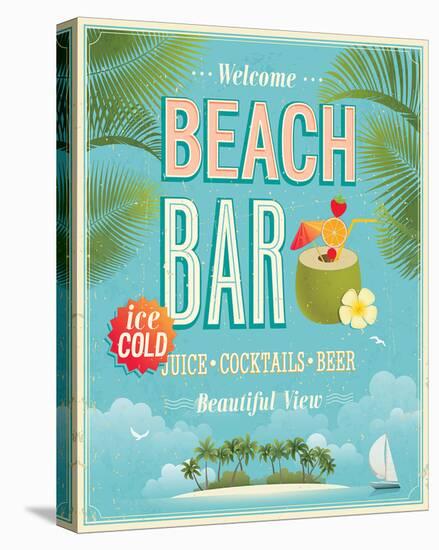 The Beach Bar is Open-null-Stretched Canvas