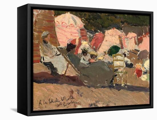 The Beach, Biarritz, 1906-Joaquin Sorolla y Bastida-Framed Stretched Canvas