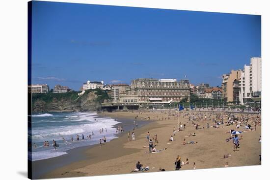 The Beach, Biarritz, Aquitaine, France-Nelly Boyd-Stretched Canvas