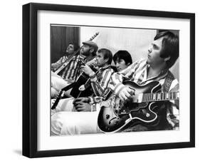 The Beach Boys (Dennis Wilson, Dave Marks, Carl Wilson, Brian Wilson and Mike Love) July 11, 1966-null-Framed Photo