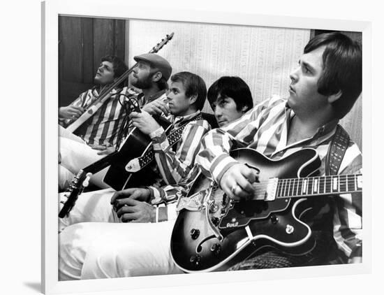 The Beach Boys (Dennis Wilson, Dave Marks, Carl Wilson, Brian Wilson and Mike Love) July 11, 1966-null-Framed Photo