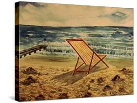 The Beach Chair by the Sea-Markus Bleichner-Stretched Canvas