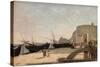 The Beach, Etretat, 1872-Jean-Baptiste-Camille Corot-Stretched Canvas