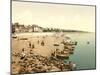 The Beach, Exmouth (Hand-Coloured Photo)-English School-Mounted Giclee Print