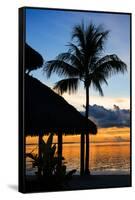 The Beach Hut and Palm Tree at Sunset - Florida - USA-Philippe Hugonnard-Framed Stretched Canvas