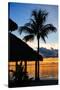 The Beach Hut and Palm Tree at Sunset - Florida - USA-Philippe Hugonnard-Stretched Canvas