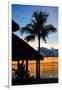 The Beach Hut and Palm Tree at Sunset - Florida - USA-Philippe Hugonnard-Framed Photographic Print