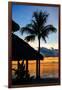 The Beach Hut and Palm Tree at Sunset - Florida - USA-Philippe Hugonnard-Framed Photographic Print