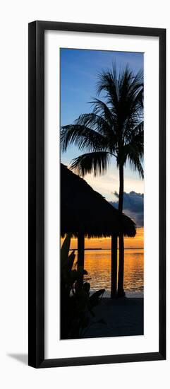 The Beach Hut and Palm Tree at Sunset - Florida - USA-Philippe Hugonnard-Framed Premium Photographic Print