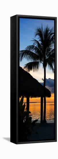 The Beach Hut and Palm Tree at Sunset - Florida - USA-Philippe Hugonnard-Framed Stretched Canvas