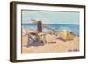 The Beach, La Linea (Oil on Canvasboard)-Ann Oram-Framed Giclee Print