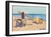 The Beach, La Linea (Oil on Canvasboard)-Ann Oram-Framed Giclee Print