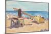 The Beach, La Linea (Oil on Canvasboard)-Ann Oram-Mounted Giclee Print