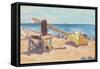 The Beach, La Linea (Oil on Canvasboard)-Ann Oram-Framed Stretched Canvas