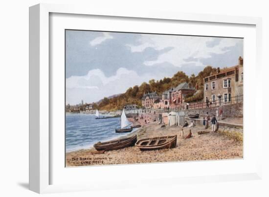 The Beach Looking W, Lyme Regis-Alfred Robert Quinton-Framed Premium Giclee Print